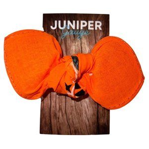 Neon Orange Paisley Rockabilly Bandana Knotted Hair Bow